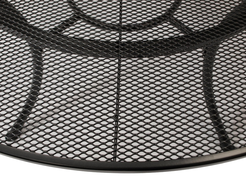 DEGAMO Gartentisch Streckmetall RIVO 150cm rund, Farbe dunkelgrau (eisengrau), wetterfest beschichtet, Outdoor
