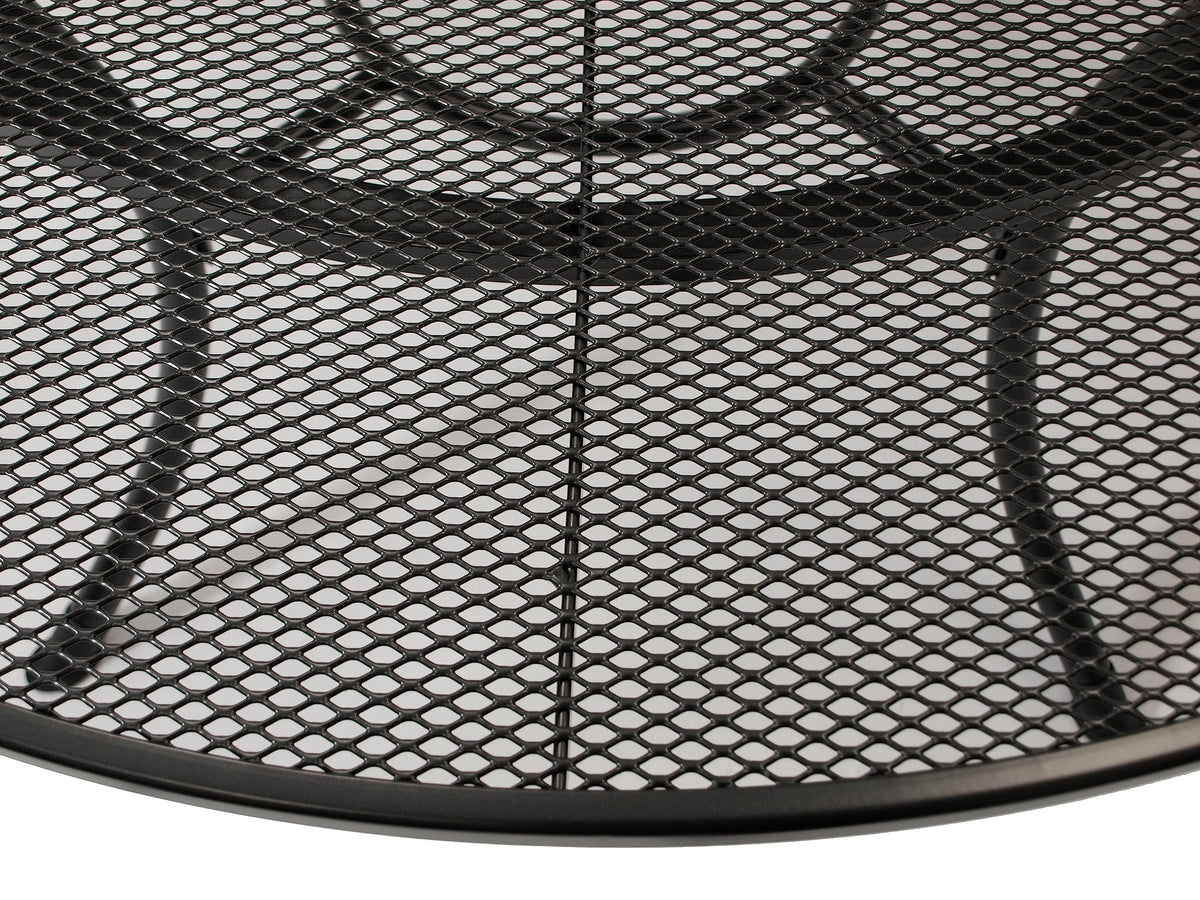 DEGAMO Gartentisch Streckmetall RIVO 150cm rund, Farbe dunkelgrau (eisengrau), wetterfest beschichtet, Outdoor