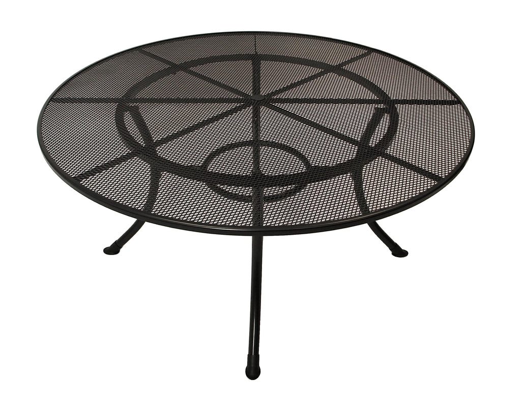 DEGAMO Gartentisch Streckmetall RIVO 150cm rund, Farbe dunkelgrau (eisengrau), wetterfest beschichtet, Outdoor