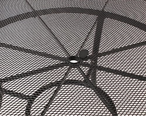 DEGAMO Gartentisch Streckmetall RIVO 150cm rund, Farbe dunkelgrau (eisengrau), wetterfest beschichtet, Outdoor