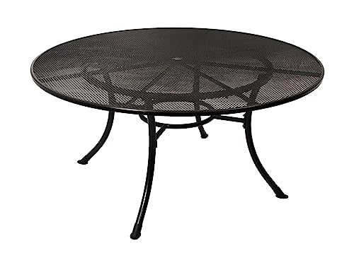 DEGAMO Gartentisch Streckmetall RIVO 150cm rund, Farbe dunkelgrau (eisengrau), wetterfest beschichtet, Outdoor
