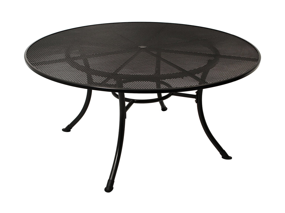 DEGAMO Gartentisch Streckmetall RIVO 150cm rund, Farbe dunkelgrau (eisengrau), wetterfest beschichtet, Outdoor