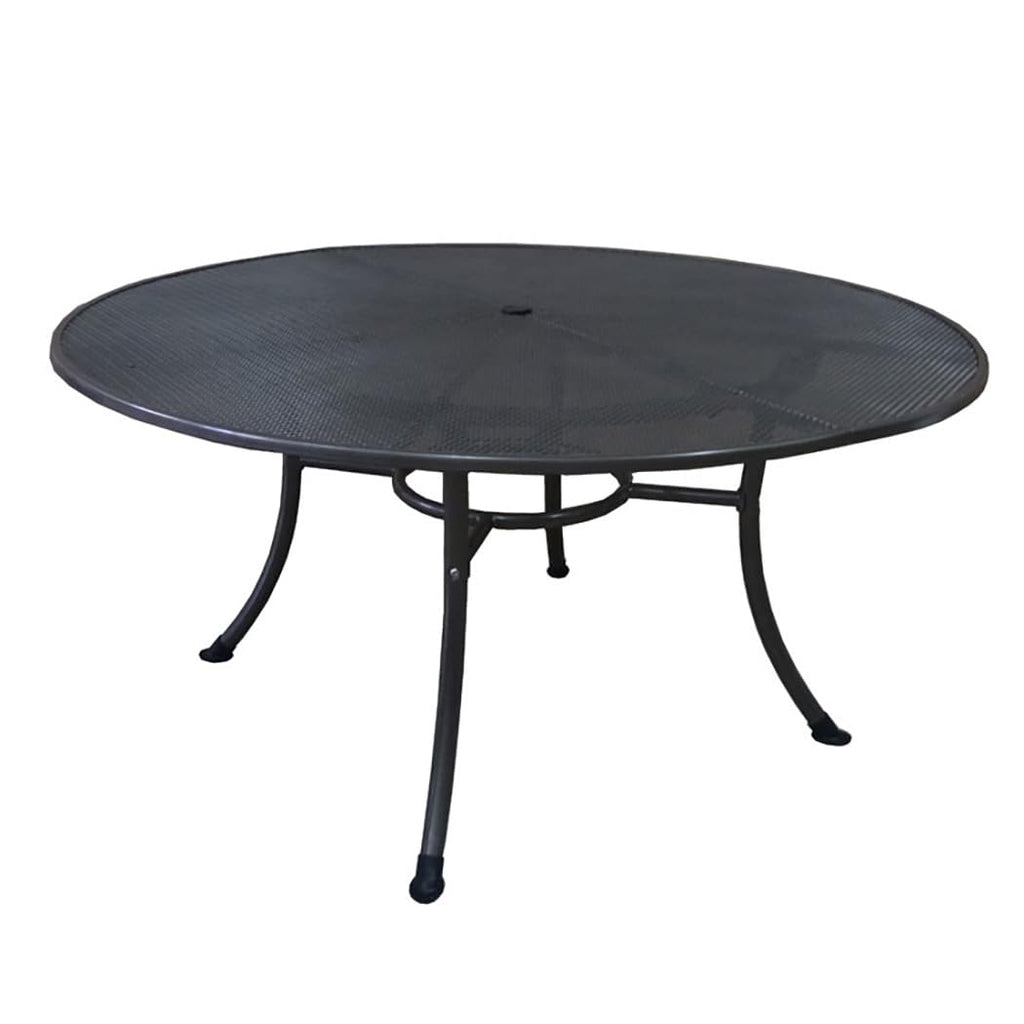 DEGAMO Gartentisch Streckmetall RIVO 150cm rund, Farbe dunkelgrau (eisengrau), wetterfest beschichtet, Outdoor