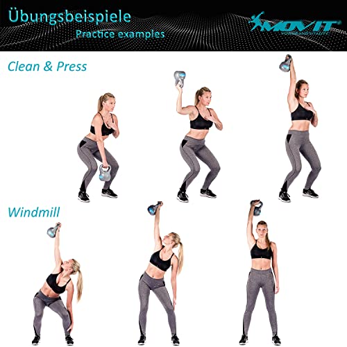 MOVIT® Kettlebell 1–20 kg, Kugelhantel mit bodenschonender Kunststoffhülle