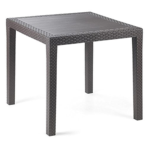 Mojawo Bistrotisch Kunststoff 79x79cm King Anthrazit eckig Balkontisch Gartentisch Terrassentisch Wetterfest