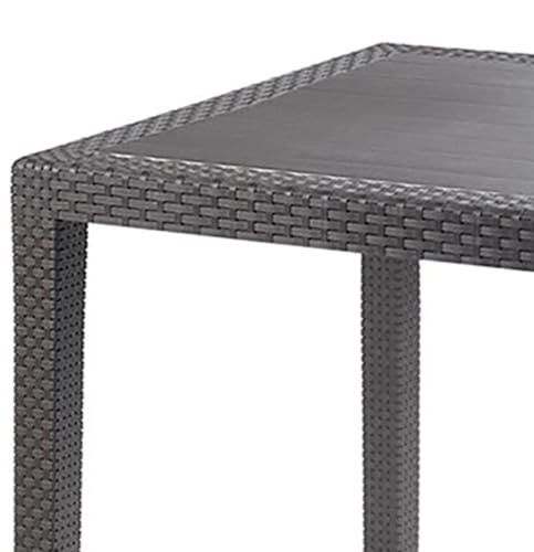 Mojawo Bistrotisch Kunststoff 79x79cm King Anthrazit eckig Balkontisch Gartentisch Terrassentisch Wetterfest
