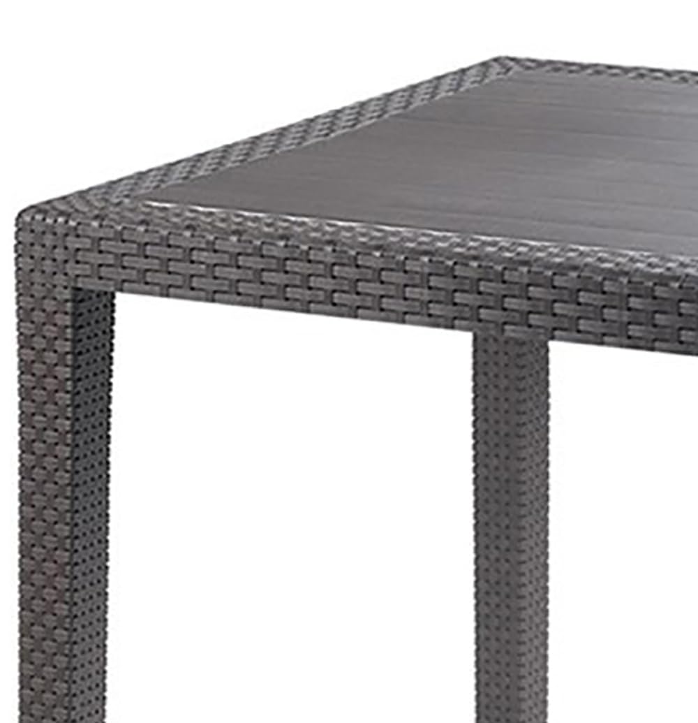 Mojawo Bistrotisch Kunststoff 79x79cm King Anthrazit eckig Balkontisch Gartentisch Terrassentisch Wetterfest