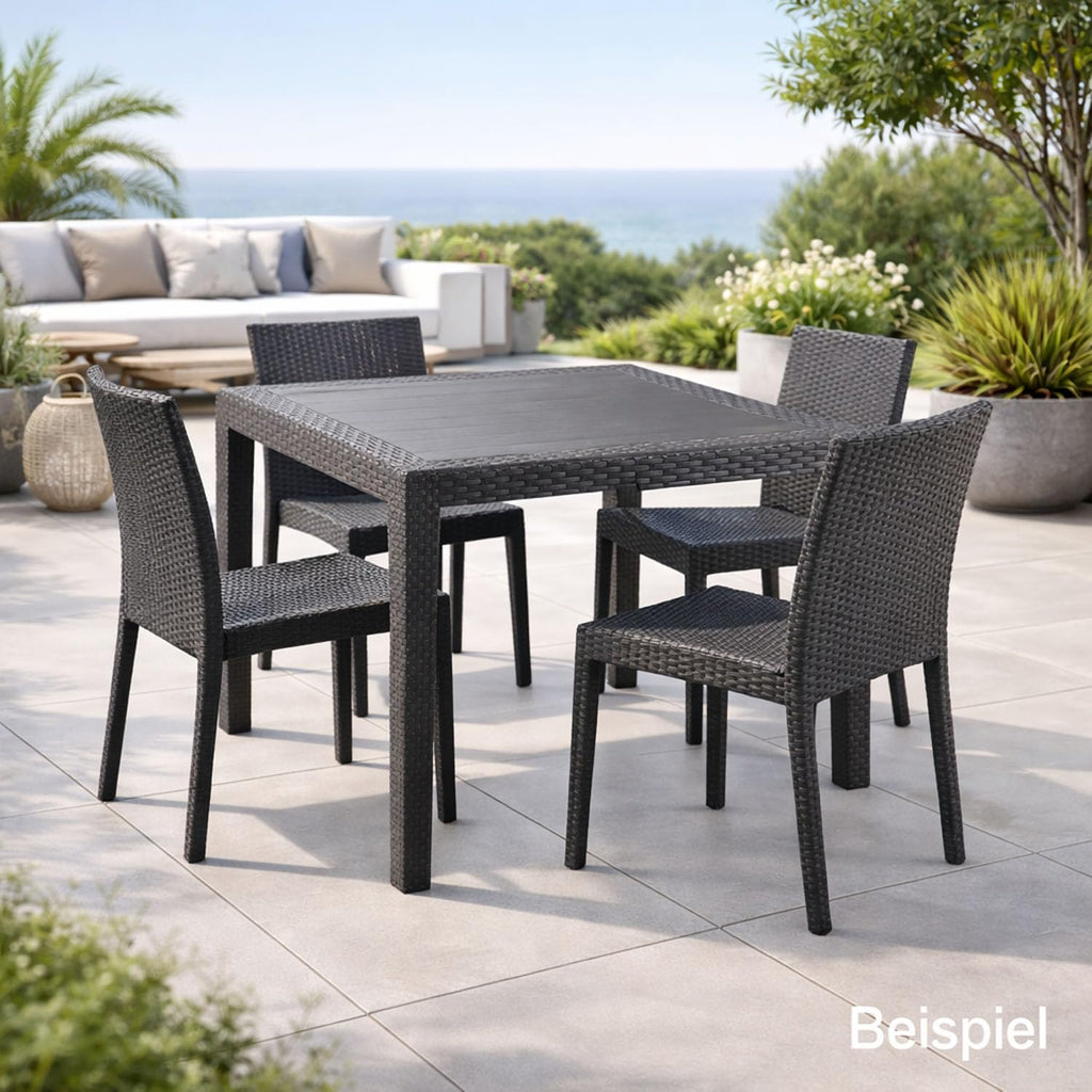 Mojawo Bistrotisch Kunststoff 79x79cm King Anthrazit eckig Balkontisch Gartentisch Terrassentisch Wetterfest