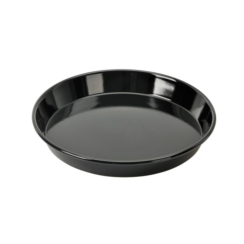 Original Kaiser Inspiration Pizzablech-Backblech rund 28 cm, Blech antihaftbeschichtet, schnittfester Emaille-Boden, spülmaschinengeeignet, formstabil, Schwarz