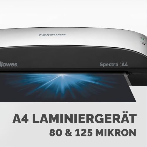 Fellowes A4 Laminiergerät, Spectra A4 für Einsteiger, für 80-125 Mikron Laminierfolien, bis A4 Format, für Zuhause/Home Office, inkl 10 gratis