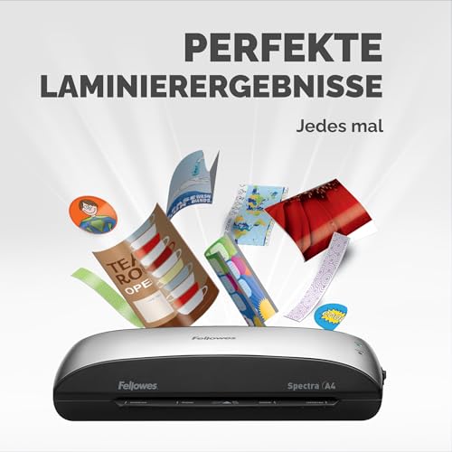 Fellowes A4 Laminiergerät, Spectra A4 für Einsteiger, für 80-125 Mikron Laminierfolien, bis A4 Format, für Zuhause/Home Office, inkl 10 gratis