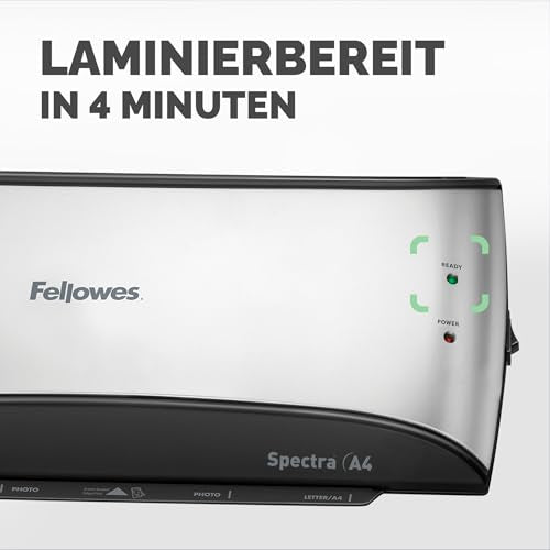 Fellowes A4 Laminiergerät, Spectra A4 für Einsteiger, für 80-125 Mikron Laminierfolien, bis A4 Format, für Zuhause/Home Office, inkl 10 gratis