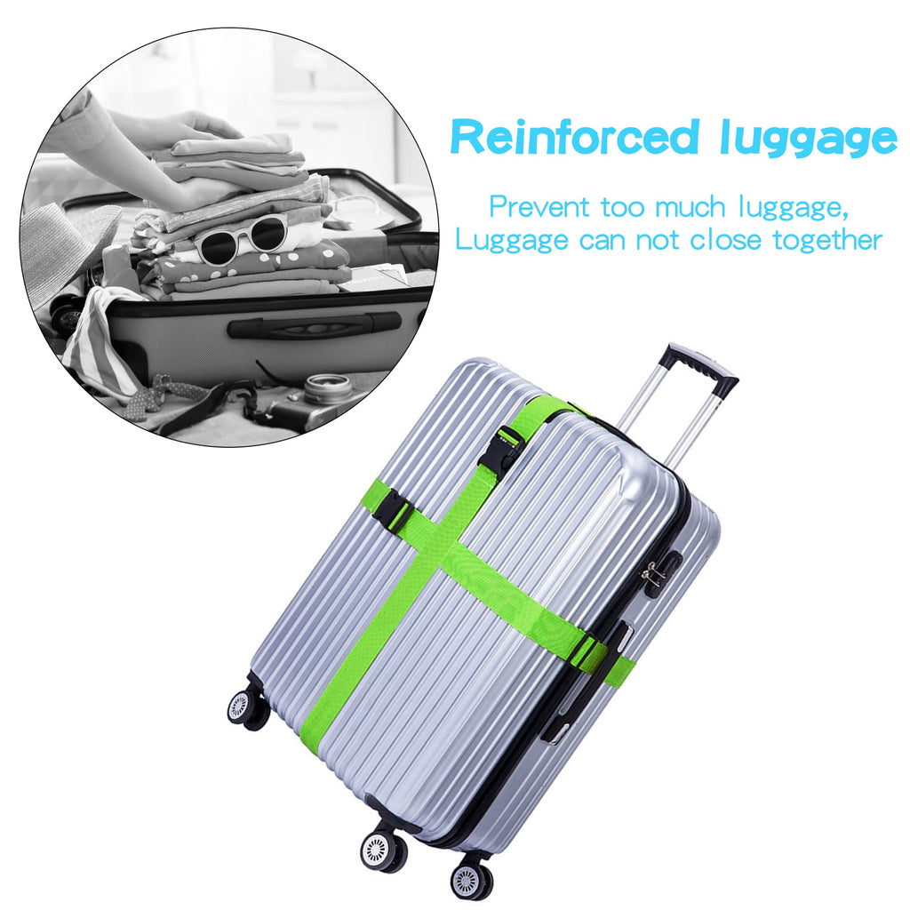 Koffergurt 4 Stück, Kofferband Auffällig mit 2 Etiketten, Verstellbare Kofferband Gurt, Sicheres Gürtel-Zubehör-Set für Reisetasche, Mehrfarbige Luggage Strap, 180 cm Länge
