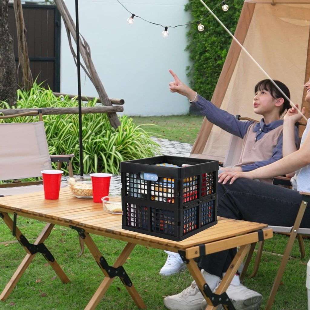 Faltbare Aufbewahrungskisten, 18 l, quadratisch, Kunststoff, schwarz, 3 Stück