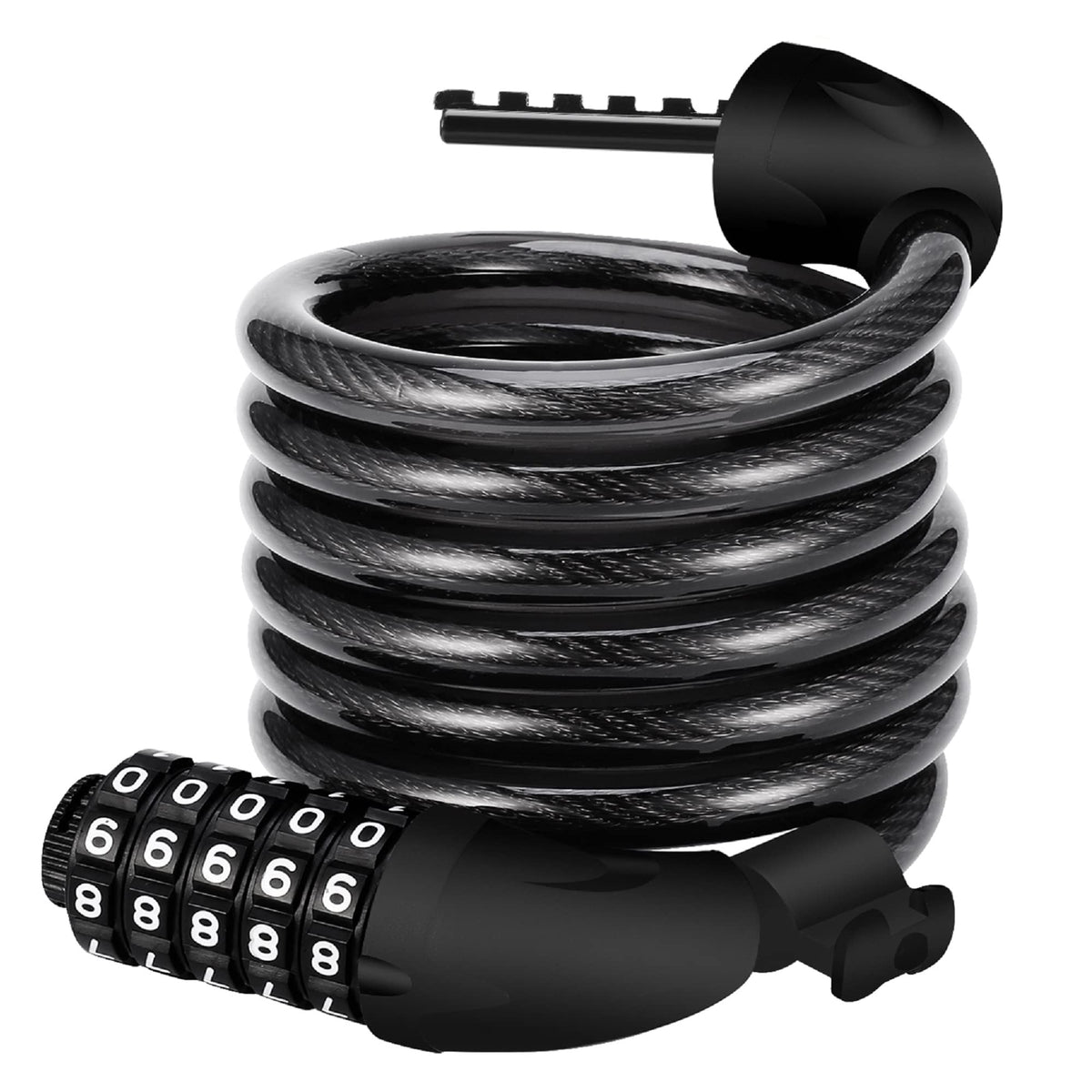 REHKITTZ Fahrradschloss 120cm/12mm Kabelschloss Sicherheitsstufe Sehr Hoch Mit 5-Stellig Zahlencode Zahlenschloss Fahrradhalterung Fahrradschloß zahlen für Fahrrad Tricycle Scooter BIKE LOCK