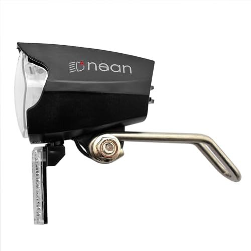 nean LED Dynamo Fahrradlicht 30 LUX mit Lichtautomatik, Standlicht und StVZO Zulassung, Fahrradlampe, Fahrrad Frontlicht, Fahrradleuchte vorne, Scheinwerfer, schwarz