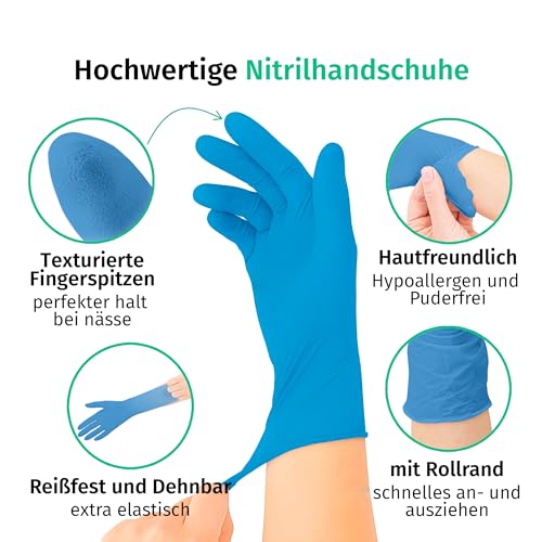 SF Nitrilhandschuhe XXL Blau – 100 Stück Einweghandschuhe, latexfrei