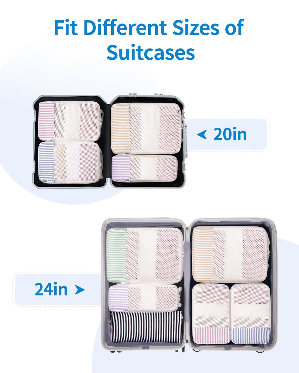 Narwey 6 Teilige Koffer Organizer Set, Compression Packing Cubes Packwürfel