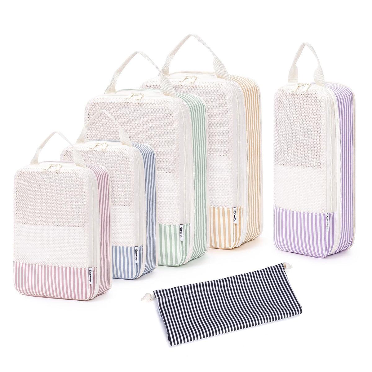Narwey 6 Teilige Koffer Organizer Set, Compression Packing Cubes Packwürfel