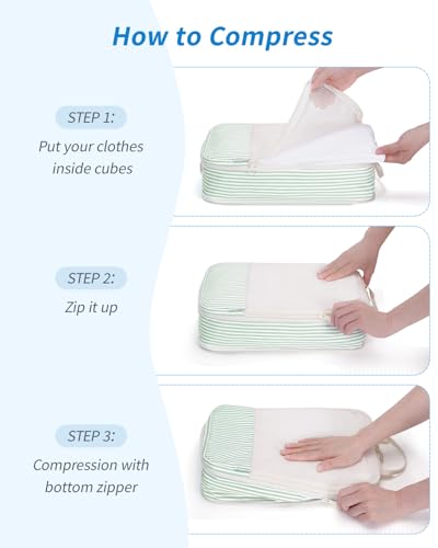 Narwey 6 Teilige Koffer Organizer Set, Compression Packing Cubes Packwürfel