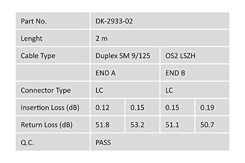 DIGITUS DK-2933-02 – Glasfaserkabel OS2 – 2 m – LC zu LC – Duplex LWL Kabel – 1/10 Gbit/s – SM Singlemode Glasfaser LAN Kabel – Fasertyp: 9/125 µ – Gelb (Yellow)