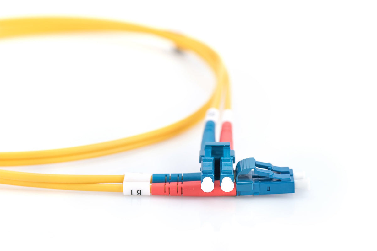 DIGITUS DK-2933-02 – Glasfaserkabel OS2 – 2 m – LC zu LC – Duplex LWL Kabel – 1/10 Gbit/s – SM Singlemode Glasfaser LAN Kabel – Fasertyp: 9/125 µ – Gelb (Yellow)