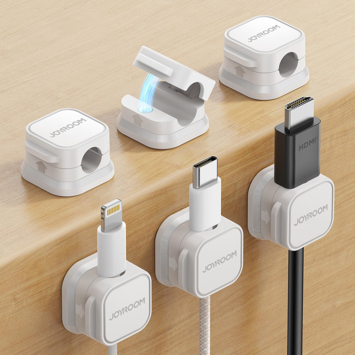 JOYROOM 6 Stück Kabelhalter Kabelclips Kabel Organizer Kabelmanagement