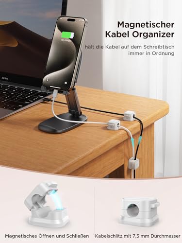 JOYROOM 6 Stück Kabelhalter Kabelclips Kabel Organizer Kabelmanagement
