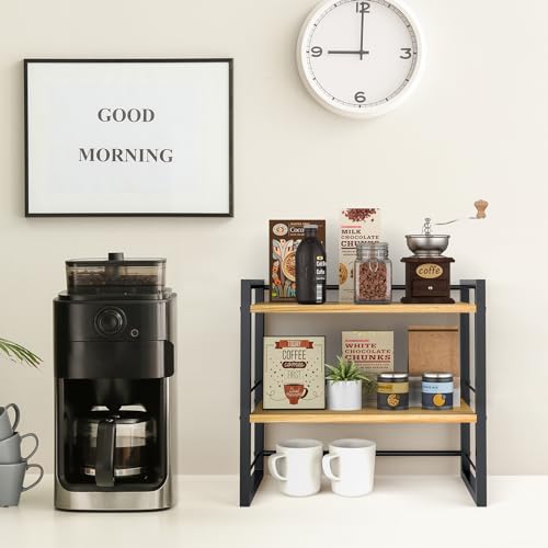 THYGIFTREE Schreibtisch Regal Organizer Aus Holz, Mini Regal Desk Shelf Aufbewahrungsregal für Schreibtisch-Bücherregal, Schreibtischregale für Schreibtischplatte und Kommode (Schwarz)