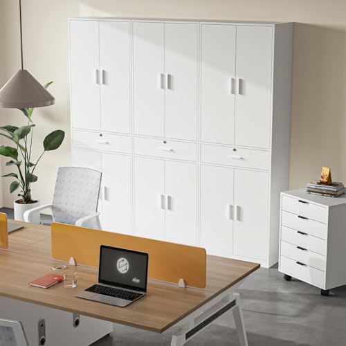 Mehrzweckschrank Büroschrank, Aktenschrank mit Schublade, Weiß
