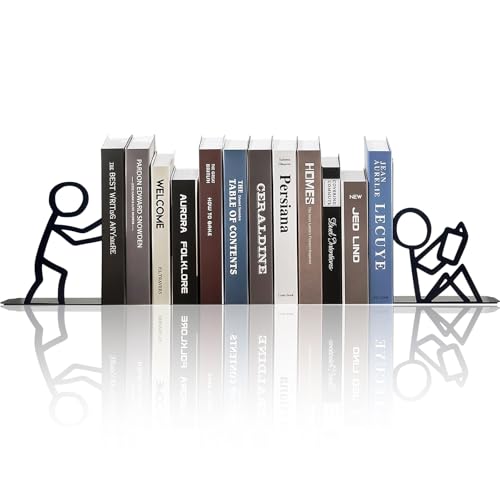 Buchstütze für Regale Dekorative, Süße Buchstützen Metall, Originell für Schwere Bücher, Buchhalter für Büro Schule Zuhause, Schreibtisch Regal Dekoration, Geschenk für Bücherliebhaber