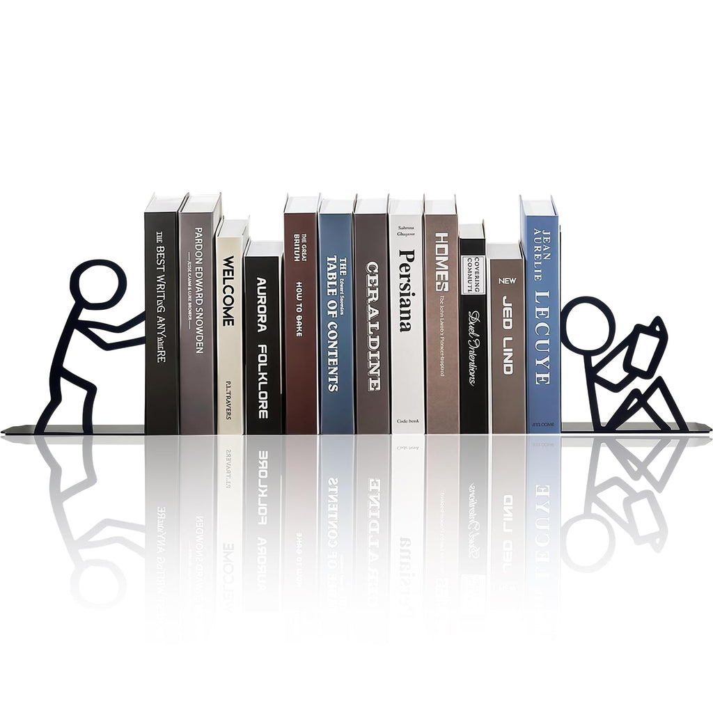 Buchstütze für Regale Dekorative, Süße Buchstützen Metall, Originell für Schwere Bücher, Buchhalter für Büro Schule Zuhause, Schreibtisch Regal Dekoration, Geschenk für Bücherliebhaber