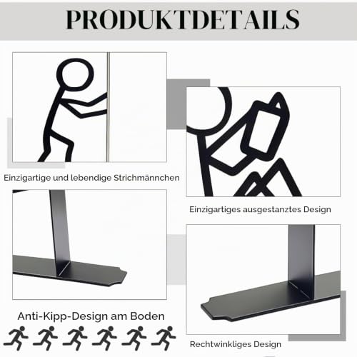 Buchstütze für Regale Dekorative, Süße Buchstützen Metall, Originell für Schwere Bücher, Buchhalter für Büro Schule Zuhause, Schreibtisch Regal Dekoration, Geschenk für Bücherliebhaber
