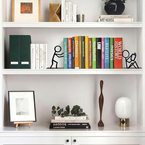 Buchstütze für Regale Dekorative, Süße Buchstützen Metall, Originell für Schwere Bücher, Buchhalter für Büro Schule Zuhause, Schreibtisch Regal Dekoration, Geschenk für Bücherliebhaber