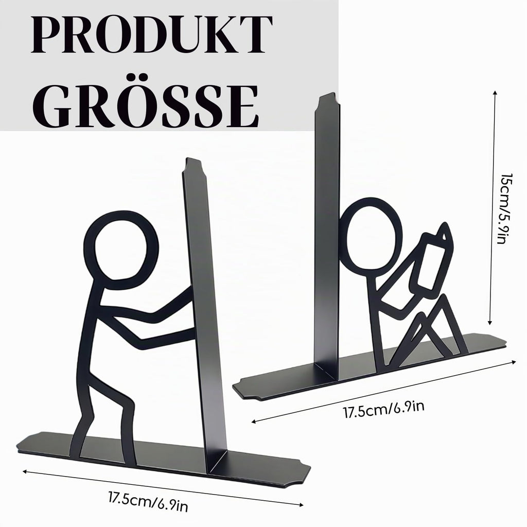 Buchstütze für Regale Dekorative, Süße Buchstützen Metall, Originell für Schwere Bücher, Buchhalter für Büro Schule Zuhause, Schreibtisch Regal Dekoration, Geschenk für Bücherliebhaber