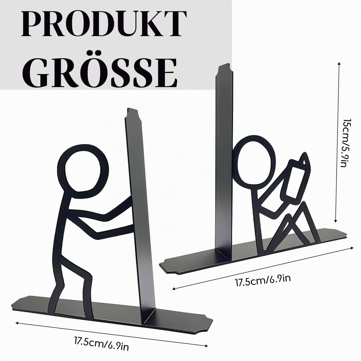 Buchstütze für Regale Dekorative, Süße Buchstützen Metall, Originell für Schwere Bücher, Buchhalter für Büro Schule Zuhause, Schreibtisch Regal Dekoration, Geschenk für Bücherliebhaber