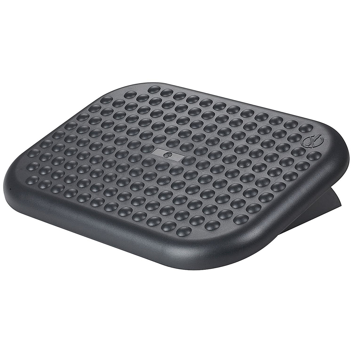 Q-Connect Premium Fußstütze aus Kunststoff/Höhen Verstellbar/Neigungsbereich von 0° bis 15°./ Ergonomische Fußstützen Fußablage/Schwarz