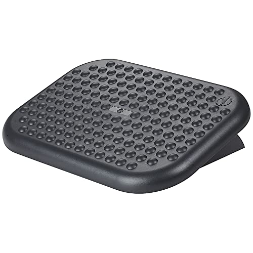 Q-Connect Premium Fußstütze aus Kunststoff/Höhen Verstellbar/Neigungsbereich von 0° bis 15°./ Ergonomische Fußstützen Fußablage/Schwarz