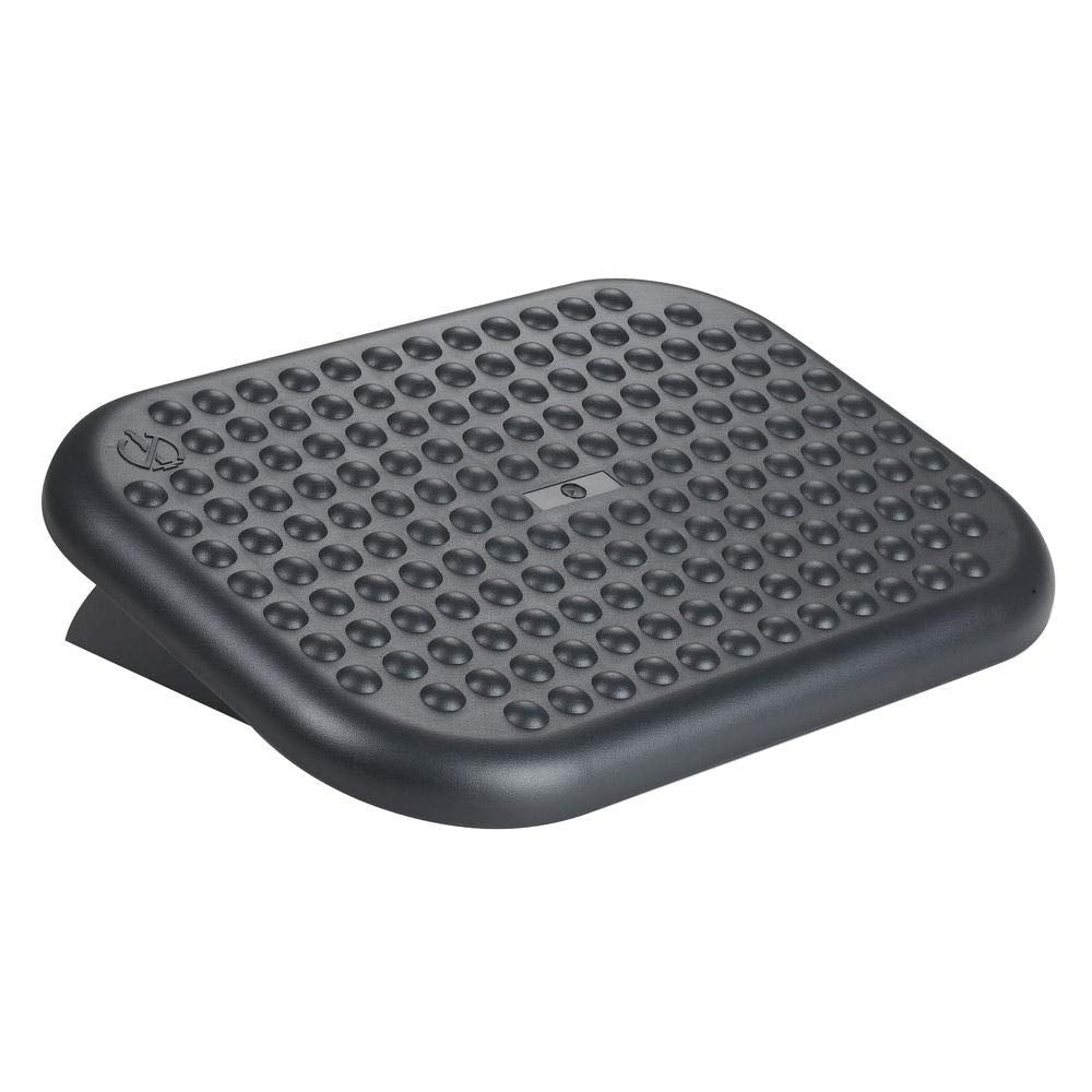 Q-Connect Premium Fußstütze aus Kunststoff/Höhen Verstellbar/Neigungsbereich von 0° bis 15°./ Ergonomische Fußstützen Fußablage/Schwarz