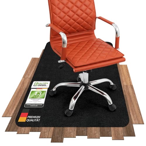 COSYLAND Bodenschutzmatte, Stuhlmatten Bürostuhlunterlage, Multifunktionaler Stuhlteppich, Büromatte für zu Hause, Büro，Schwarz