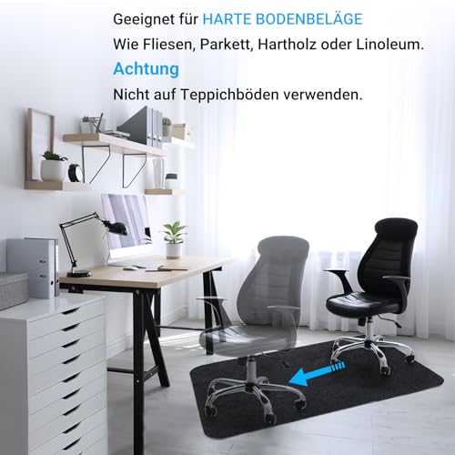 COSYLAND Bodenschutzmatte, Stuhlmatten Bürostuhlunterlage, Multifunktionaler Stuhlteppich, Büromatte für zu Hause, Büro，Schwarz