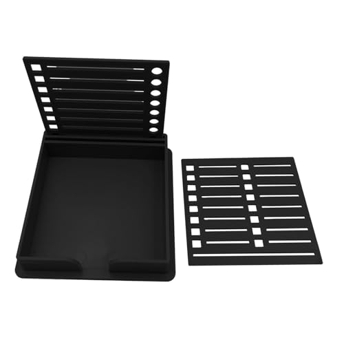 Einfacher Vorlagenhalter mit Schablonen Notizorganizer und Spender, Bürobedarf für den täglichen Gebrauch, Schwarz, 9.5 x 9.5 cm