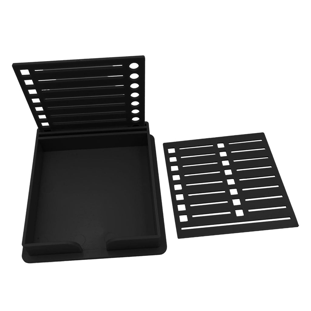 Einfacher Vorlagenhalter mit Schablonen Notizorganizer und Spender, Bürobedarf für den täglichen Gebrauch, Schwarz, 9.5 x 9.5 cm