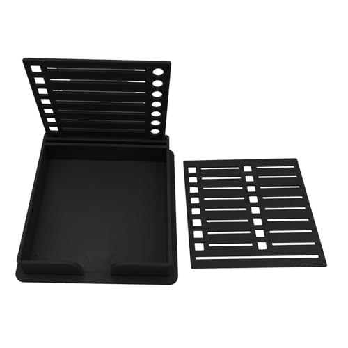 Einfacher Vorlagenhalter mit Schablonen Notizorganizer und Spender, Bürobedarf für den täglichen Gebrauch, Schwarz, 9.5 x 9.5 cm