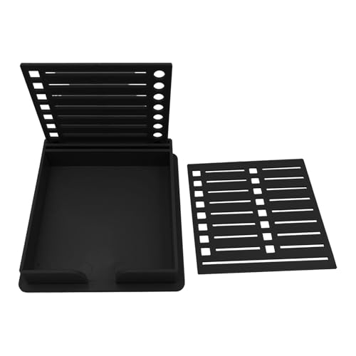 Einfacher Vorlagenhalter mit Schablonen Notizorganizer und Spender, Bürobedarf für den täglichen Gebrauch, Schwarz, 9.5 x 9.5 cm