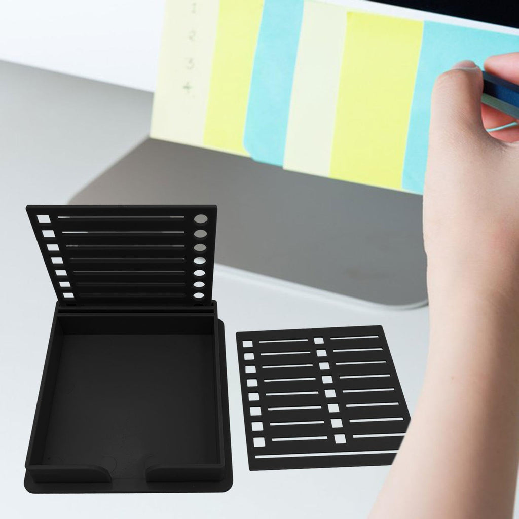 Einfacher Vorlagenhalter mit Schablonen Notizorganizer und Spender, Bürobedarf für den täglichen Gebrauch, Schwarz, 9.5 x 9.5 cm
