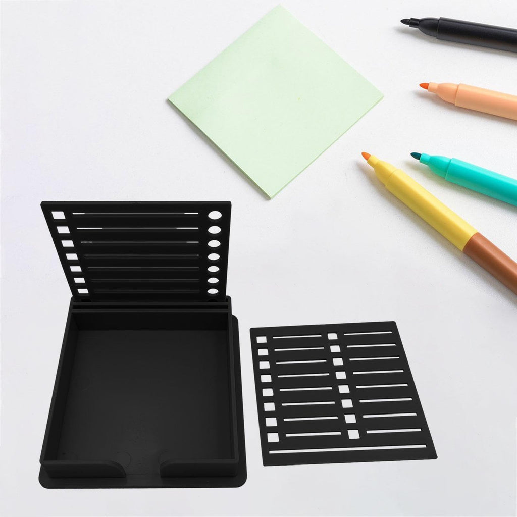 Einfacher Vorlagenhalter mit Schablonen Notizorganizer und Spender, Bürobedarf für den täglichen Gebrauch, Schwarz, 9.5 x 9.5 cm