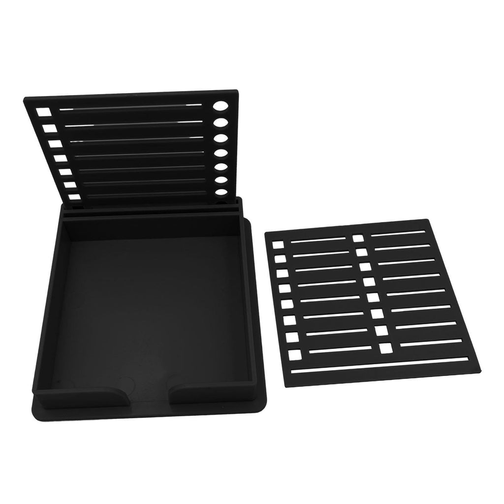 Einfacher Vorlagenhalter mit Schablonen Notizorganizer und Spender, Bürobedarf für den täglichen Gebrauch, Schwarz, 9.5 x 9.5 cm