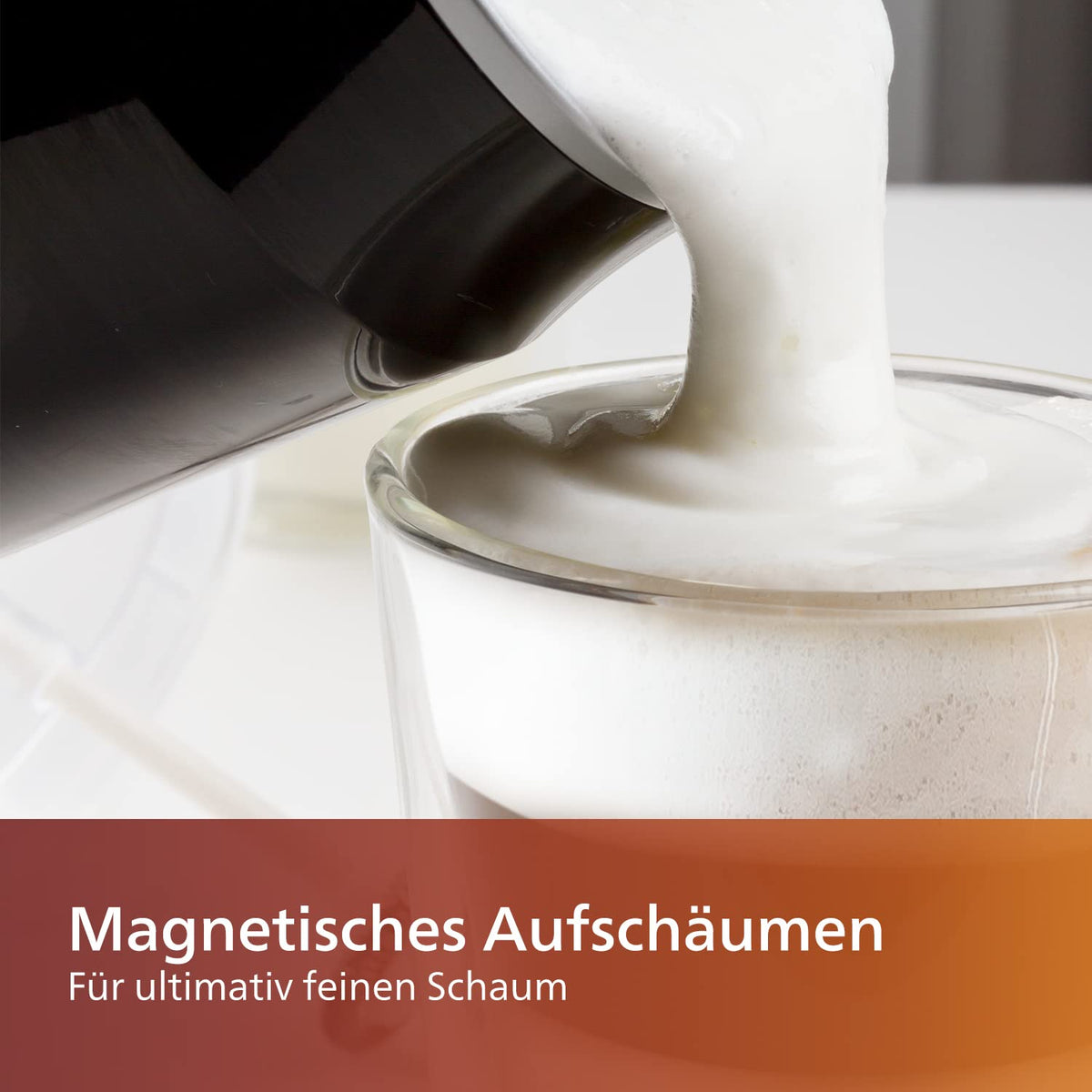 Philips SENSEO® Milk Twister – Milchaufschäumer für heißes und kaltes Milchaufschäumen für 2 Cappucinos, Antihaftbeschichtung, 500 Watt, 0.12 Liter, ‎15.1 x 15.1 x 21.7 cm, schwarz (CA6500/60)