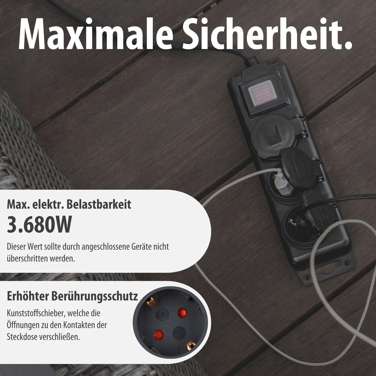 Brennenstuhl Steckdosenverteiler IP44 3-Fach